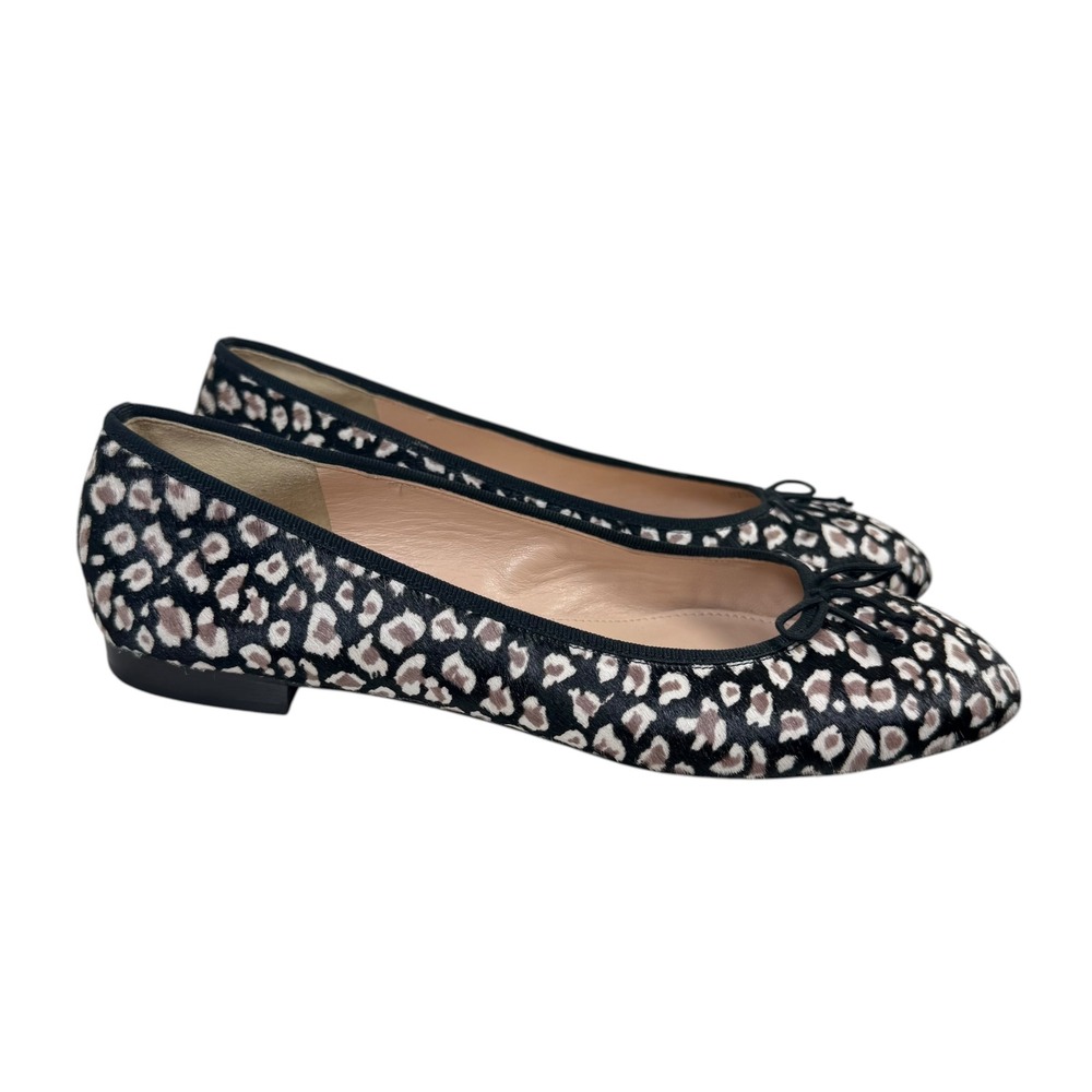 J. Crew Collection Kiki Leopard Calf Hair Ballet Flats Size 9.5 Leather